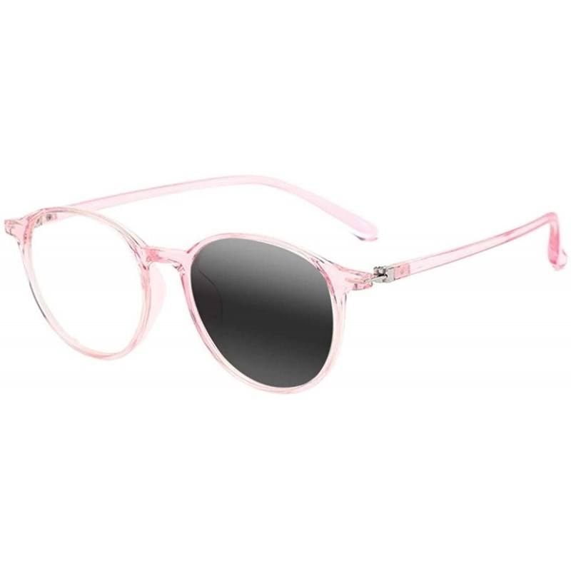 Oval Transition Photochromic Anti-UV Reader Men Women Oval TR90 Reading Glasses - Pink - CM18Y9O5MZ6 $20.62