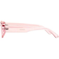 Rectangular Triangle Lens Narrow Retro Futurism Plastic Mod Sunglasses - Pink - C918K3Y0TOI $12.80