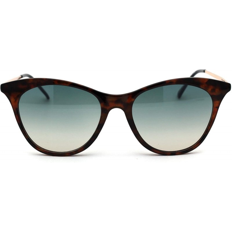 Cat Eye Womens Mod Chic Retro Designer Cat Eye Sunglasses - Tortoise Green - CS18XOTN5S6 $9.89