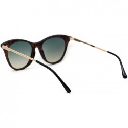 Cat Eye Womens Mod Chic Retro Designer Cat Eye Sunglasses - Tortoise Green - CS18XOTN5S6 $9.89