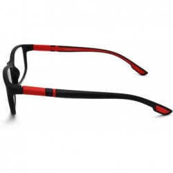 Rectangular Soft Matte Black w/ 2 Tone Reading Glasses Spring Hinge 0.74 Oz - Z1 Matte Black Matte Red - CY18T2TIXUW $21.70