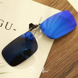 Rimless Polarized Clip-on Flip Up Sunglasses Wear Over Prescription Glasses - Blue - C312N2J2RQM $9.46