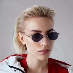 Goggle Sunglasses Retro Small Frame Sunglasses Metallic Ocean Piece Sunglasses Male And Female Sunshade - C218TLNNRT8 $11.67