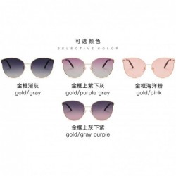 Cat Eye Men and women fashion retro metal big box cat eye sunglasses prom mirror party travel - Gray - C218SYRKCM2 $22.00