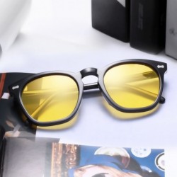 Round Keyhole Vintage Polarized Sunglasses for Women Men UV400 Protection Acetate Frame - Night Vison Driving Glasses - C418D...