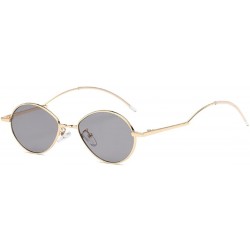 Goggle Fashion Sunglasses Vintage Oval Marine Lens Female Men Sunglasses - Gray - CP18EGY5SXI $8.12