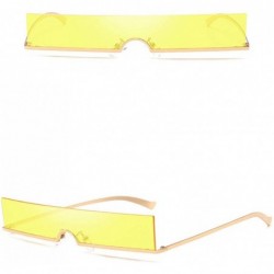 Oval Sunglasses Fashion Goggles Square Eyeglasses Glasses Eyewear - Yellow - CC18QRI3IXG $12.78