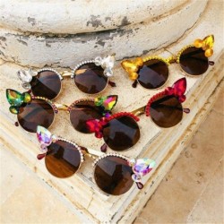 Cat Eye Fashion Vintage Diamond Sunglasses Crystal - 5 - CZ198G56EL9 $21.49