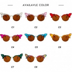 Cat Eye Fashion Vintage Diamond Sunglasses Crystal - 5 - CZ198G56EL9 $21.49