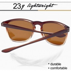 Rectangular Fashion Oversized Sunglasses for Men - Retro Womens Lightweight Sunglasses Polarized E8942 - Brown Lightweight - ...