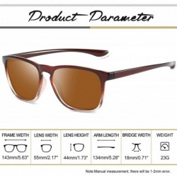 Rectangular Fashion Oversized Sunglasses for Men - Retro Womens Lightweight Sunglasses Polarized E8942 - Brown Lightweight - ...