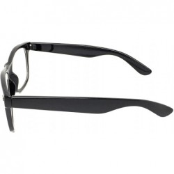 Rectangular Classic 80's Vintage Style Sunglasses Polarized or Standard Lens - Gloss Black- Clear - C2186TUERHD $6.14