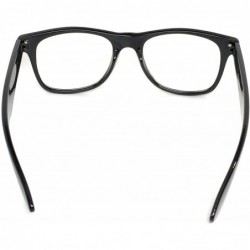 Rectangular Classic 80's Vintage Style Sunglasses Polarized or Standard Lens - Gloss Black- Clear - C2186TUERHD $6.14