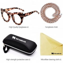 Oval Fashion Retro Party Cat Eye Style Women's Oversized Sunglasses Eyewear With Chain - Style a 7 - CK18ERR2TZ3 $14.31