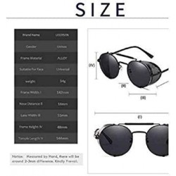 Round Good Omens Steampunk Style Round Vintage Polarized Sunglasses Retro Eyewear Protection Matel Frame - C7195WLX4M3 $9.50