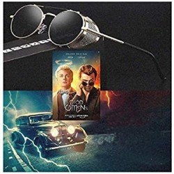 Round Good Omens Steampunk Style Round Vintage Polarized Sunglasses Retro Eyewear Protection Matel Frame - C7195WLX4M3 $9.50