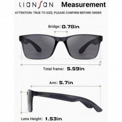 Rectangular Classic Bifocal Outdoor UV400 Protection Reading Sunglasses Uni-lens Sun Readers for Men and Women - Black - CJ18...