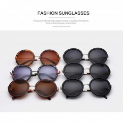 Round Vintage Round Sunglasses for Women UV Protection Circle Frame Sun Glasses - C4 Matte Black Frame Silver Leg - CP18I0NRT...