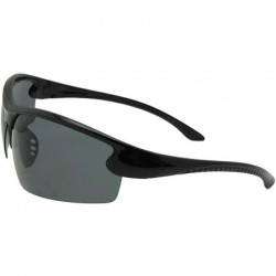 Wrap 1.1mm Thick Polarized Lens Wrap Around Sunglasses PSR51 - Black Frame Gray Lenses - CE18LZ22CE3 $12.09