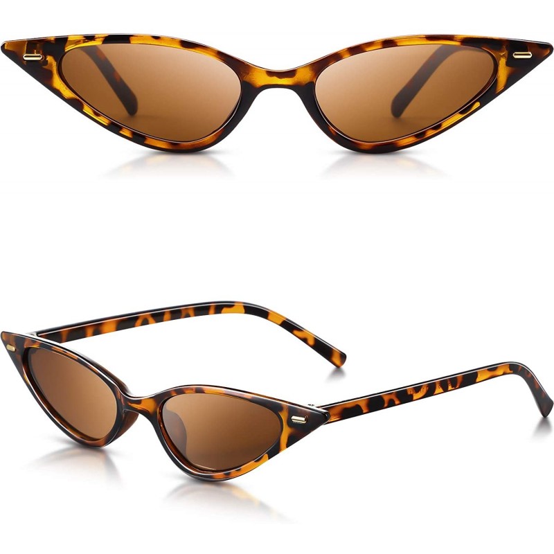 Goggle Cat Eye Leopard Sunglasses Retro Cat Eye Sunglasses Leopard Sunglasses for Women - Brown - C019240WNSD $12.10