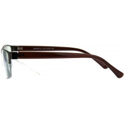 Rimless Mens Half Metal Rim Rectangular Multi 3 Power Focus Progressive Reading Glasses - Copper - CE1822OHOO5 $13.58