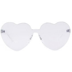 Aviator Rimless Sunglasses Heart Transparent One Piece Colorful Glasses - Transparent Heart - CD1883HH0QR $12.70