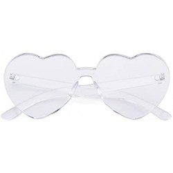 Aviator Rimless Sunglasses Heart Transparent One Piece Colorful Glasses - Transparent Heart - CD1883HH0QR $12.70