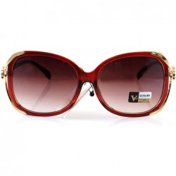 Butterfly Luxury Rhinestone Ribbon Jewel Temple Oversize Butterfly Sunglasses A219 - Wine Red/ Black Gr - C918H8M74QI $16.84