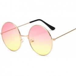 Oversized Round Mirror Sunglasses Women Luxury Brand Original Design Black Sun Glasses Female Oculos - Goldblue - C618W9KG30E...