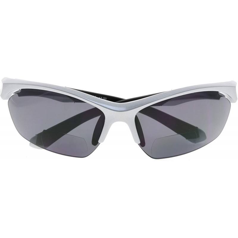 Rimless Retro Mens Womens Sports Half-Rimless Bifocal Sunglasses - Pearly Silver - CL189AHX39G $17.44