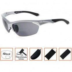 Rimless Retro Mens Womens Sports Half-Rimless Bifocal Sunglasses - Pearly Silver - CL189AHX39G $17.44