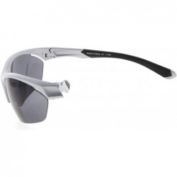 Rimless Retro Mens Womens Sports Half-Rimless Bifocal Sunglasses - Pearly Silver - CL189AHX39G $17.44