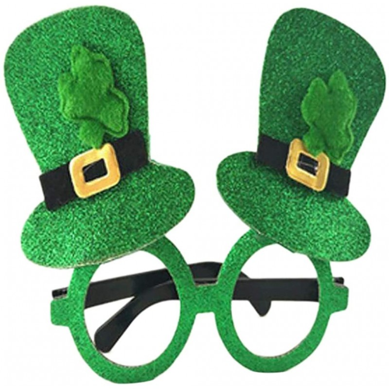 Rimless St. Patrick's Day Green Irish Adult Festival Funny Shamrock Green Hat Glasses - CE18O3MLL4Q $10.59