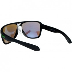 Aviator KUSH Sunglasses Mens Sporty Flat Top Racer Aviator Matte Black Mirror Lens - Black (Green Kush) - CM189YM6N4U $8.57
