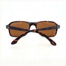 Rectangular Mens Stylish Casual Fashion Soft Rectangular Frame Sunglasses - Tortoise - C911XMGE7UP $9.62