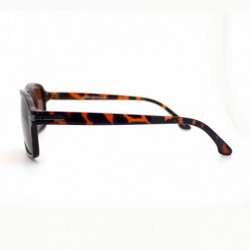 Rectangular Mens Stylish Casual Fashion Soft Rectangular Frame Sunglasses - Tortoise - C911XMGE7UP $9.62