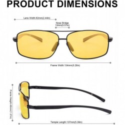 Rectangular Mens Night-Driving Glasses Anti Glare-HD Polarized Yellow Lens Night-Vision Glasses for Driving/Dawn/Dusk - CM18U...