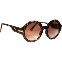 Round Retro Vintage Style Round Sunglasses- Smoke Lens/Black Frame - CT12NZOPY52 $9.19