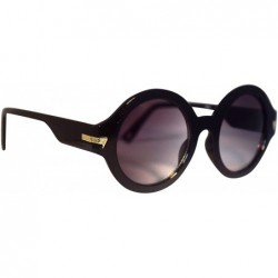 Round Retro Vintage Style Round Sunglasses- Smoke Lens/Black Frame - CT12NZOPY52 $9.19