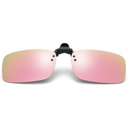 Sport Polarized Clip-on Sunglasses Anti-Glare Driving Glasses for Prescription Glasses - Pink - CX1947WC2WQ $7.31