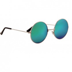 Goggle Unisex Sunglasses Mirror Round Circle Lens Retro Small Metal Frame - C018GOZGTLK $8.95