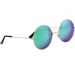 Goggle Unisex Sunglasses Mirror Round Circle Lens Retro Small Metal Frame - C018GOZGTLK $8.95