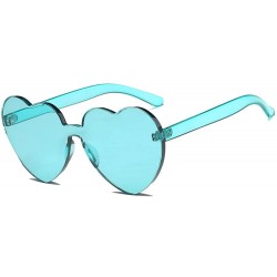Oversized Women Fashion Heart-Shaped Shades Sunglasses Integrated UV Candy Colored Glasses - F - C1190O5WYWU $13.46