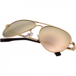 Aviator Small Aviator Metal Spring Hinges Polarized Sunglasses for Men Women UV400 52mm - CB18Y5M9EI5 $18.32