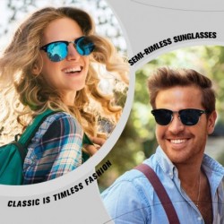 Rimless Polarized Sunglasses for Men Retro Classic Square Frame Shades SR003 - X Black Frame Grey Lens/Polarized - CP18NO077O...