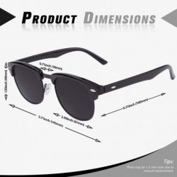 Rimless Polarized Sunglasses for Men Retro Classic Square Frame Shades SR003 - X Black Frame Grey Lens/Polarized - CP18NO077O...