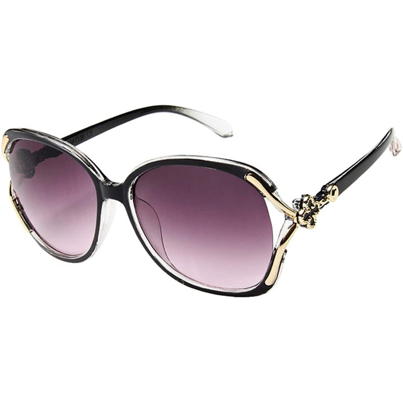 Oversized Women's Oversized Non-Polarized Vintage Sunglasses - Black - CT18WNH633Y $11.88