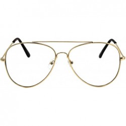 Aviator Classic Retro Aviator Metal Frame Clear Lens Glasses Fashion Eyewear - Gold - CU182ZNU3DL $7.58