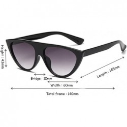 Goggle cat eyes female sunglasses personality fashion street trend sunglasses - Black Ash - CT18EH3Y4SU $9.46