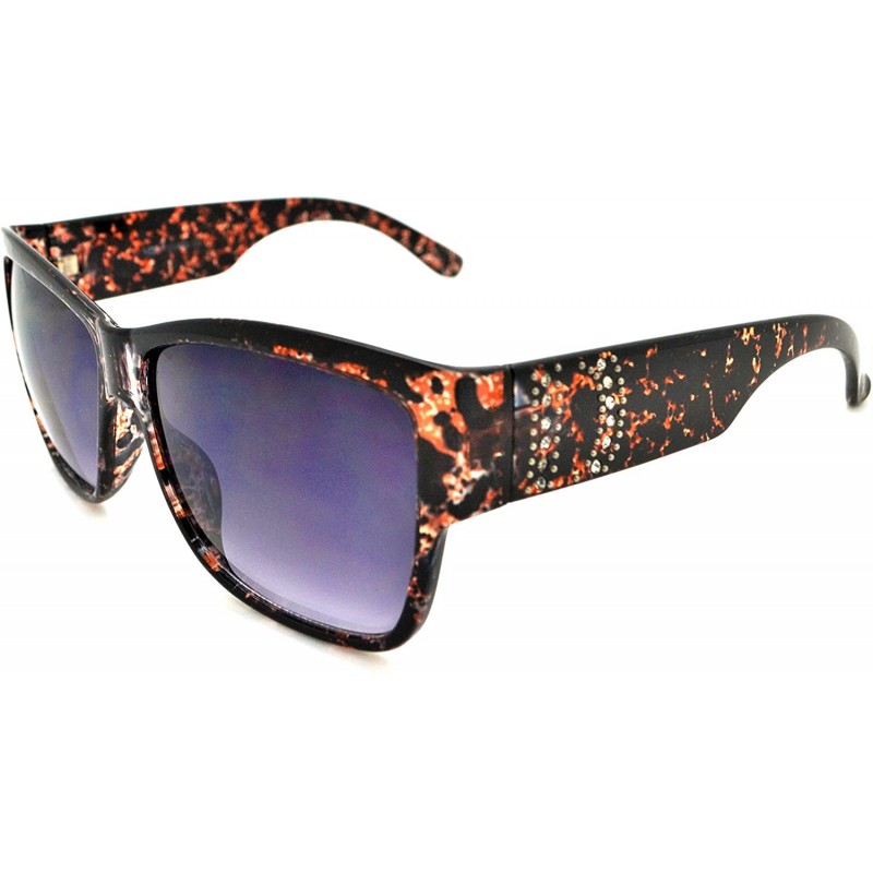 Wayfarer Trendy Classic Womens Hot Fashion Sunglasses w/FREE Microfiber Pouch - Brown Cheetah - CA12L18NQ7Z $14.11